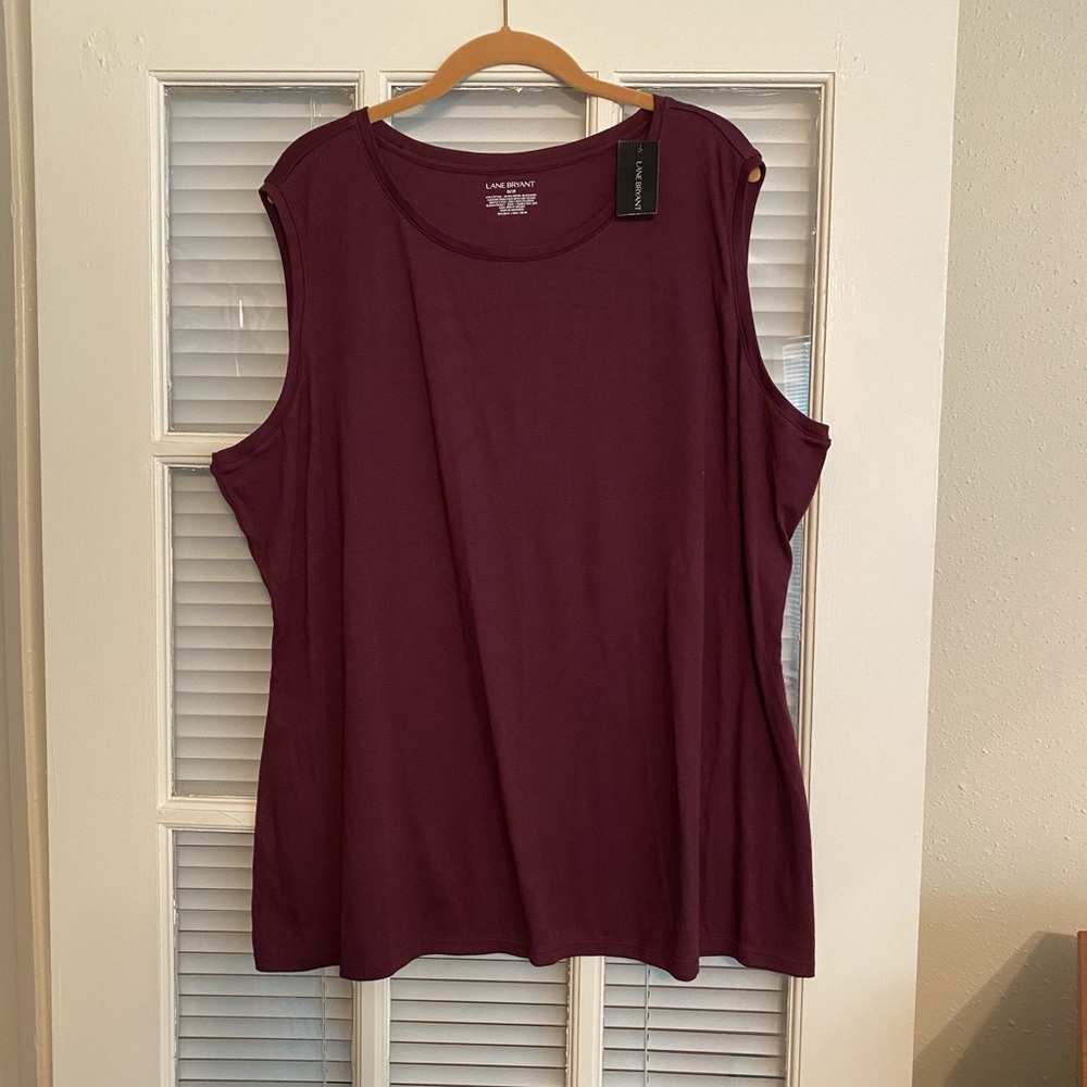 Lane Bryant 26/28 Tee Shop Burgundy Top